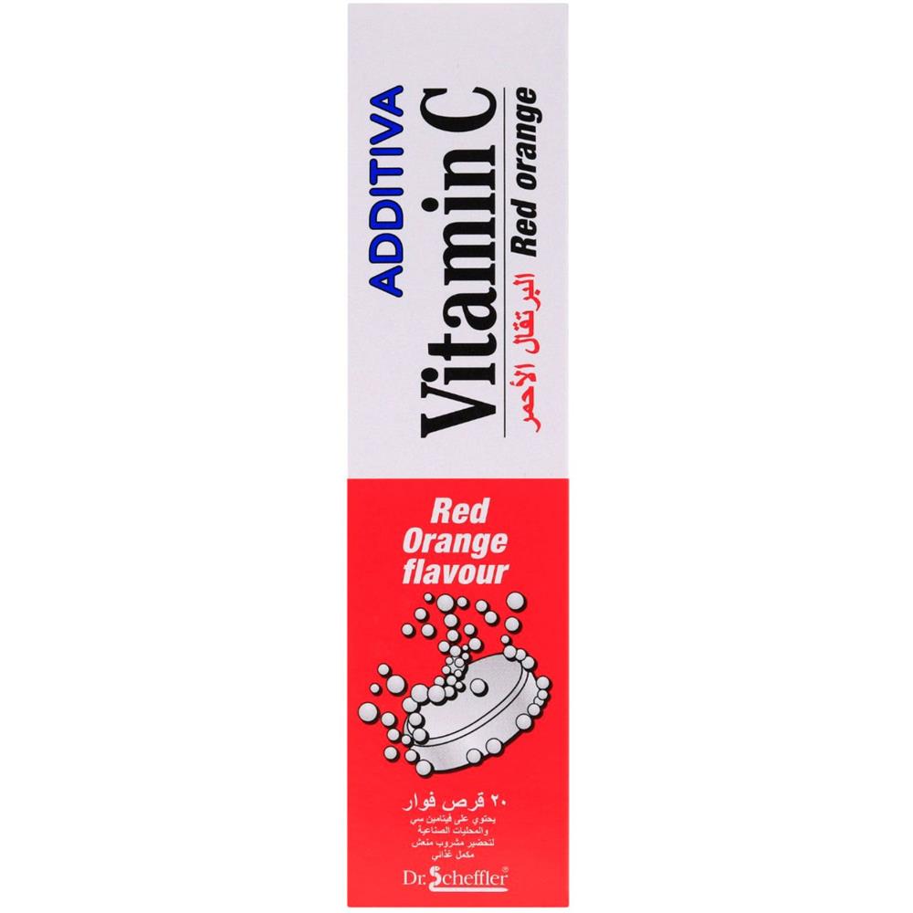 Back Image for Additiva Vitamin C 1000MG Red Orange Effervescent Tablets 20's