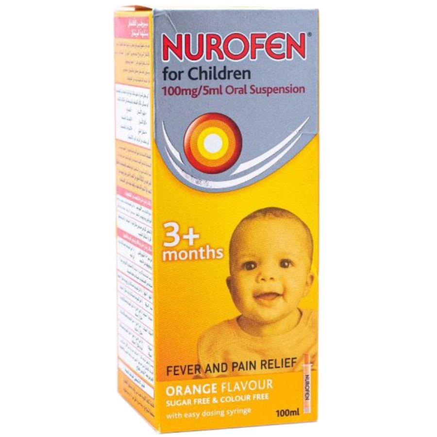 Back Image for Nurofen Fever & Pain Relief for 3M+ Children Orange Flavor 100ml