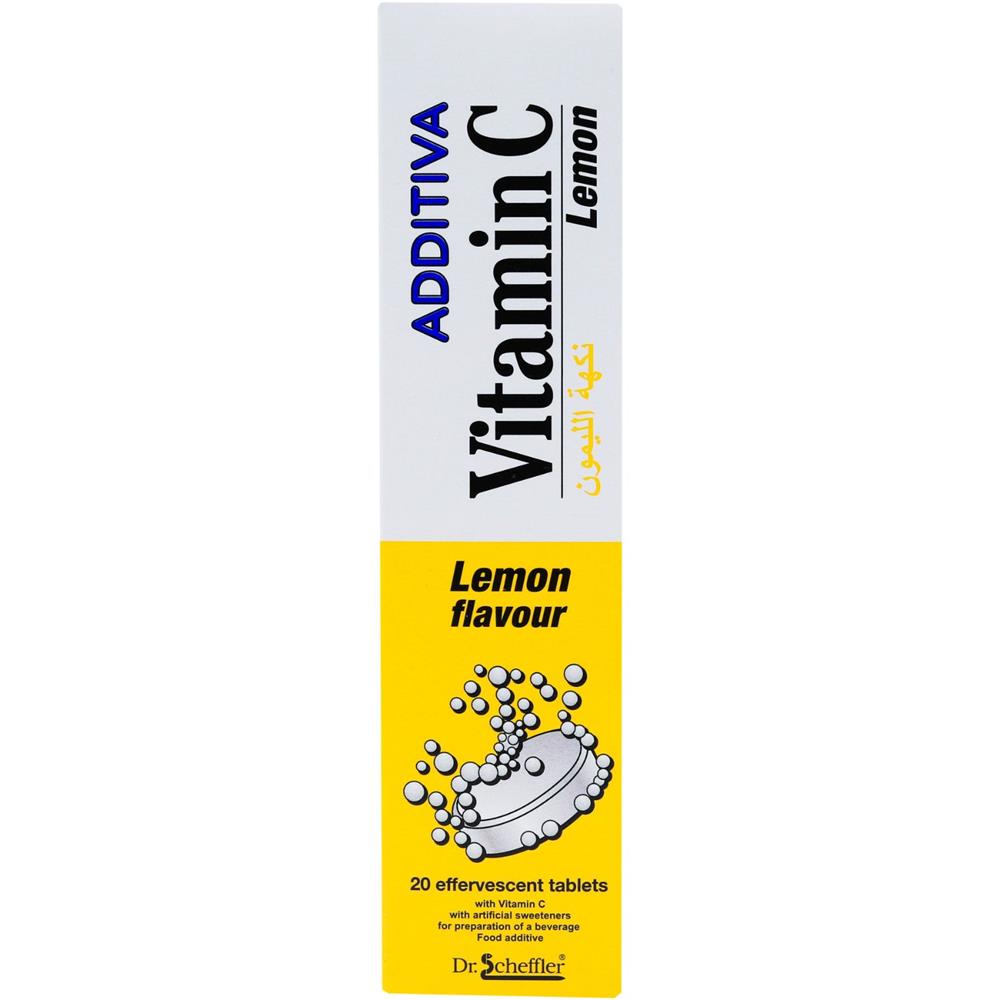 Back Image for Additiva Vitamin C 1000 mg Lemon Effervescent Tablets 20's