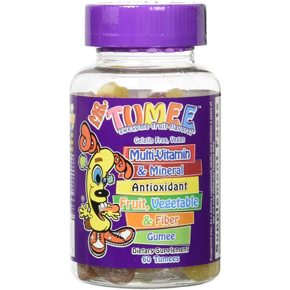 علكة Mr.Tumee مستر تومي فيتامينات متعددة ومعادن بالخضار والفواكه والألياف 60 علكة قابلة للمضغ