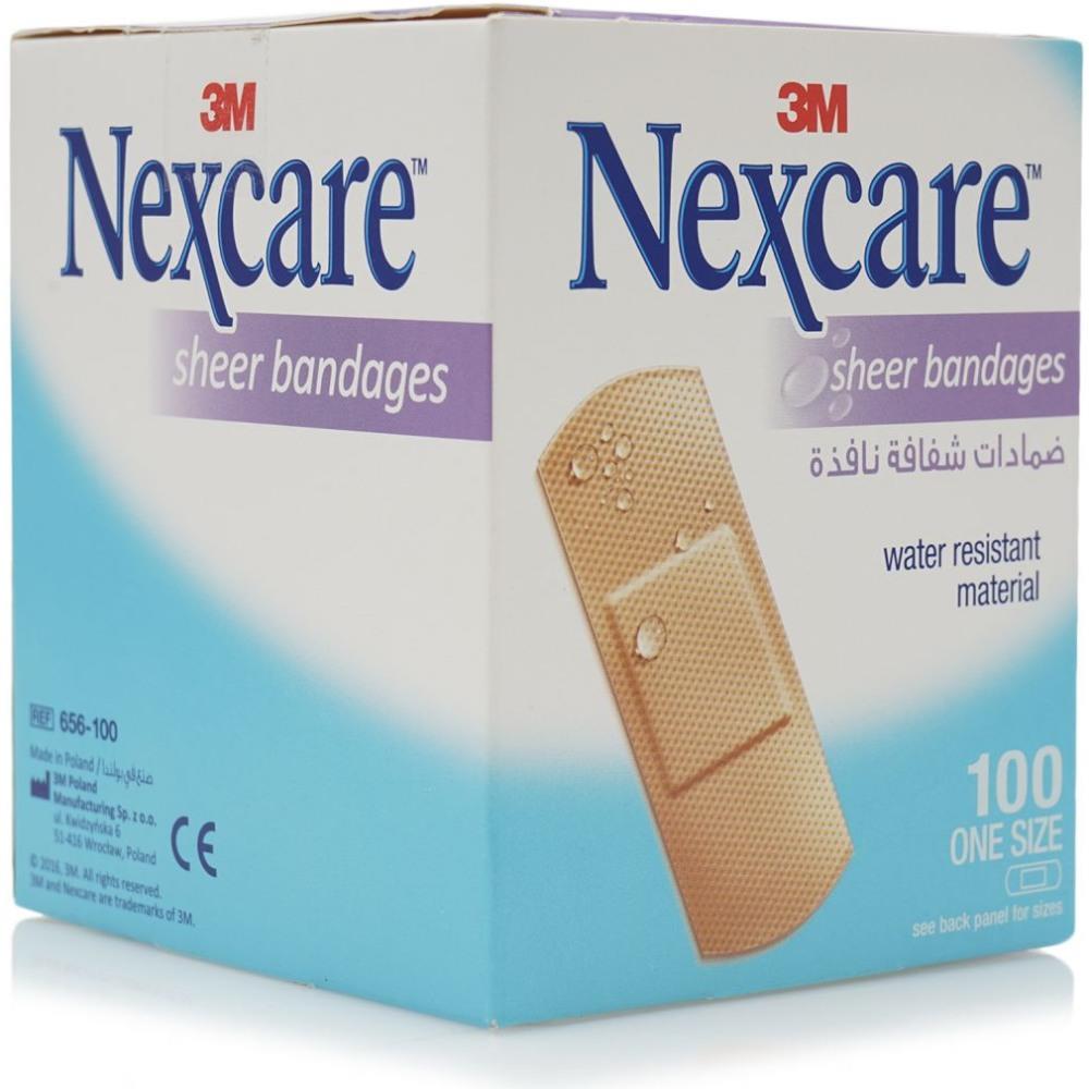 3M Nexcare Water Resistant Sheer Bandages, Pack of 100's