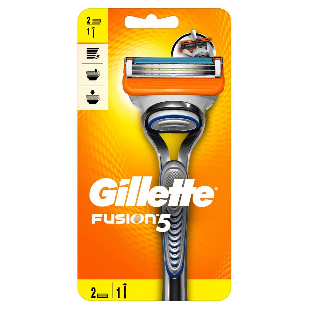 Back Image for Gillette Fusion Men’s Razor Handle + 2 Blades