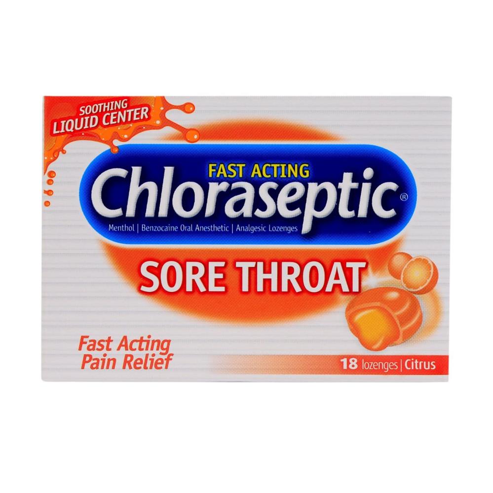 Back Image for Chloraseptic Citrus Lozenges 18's