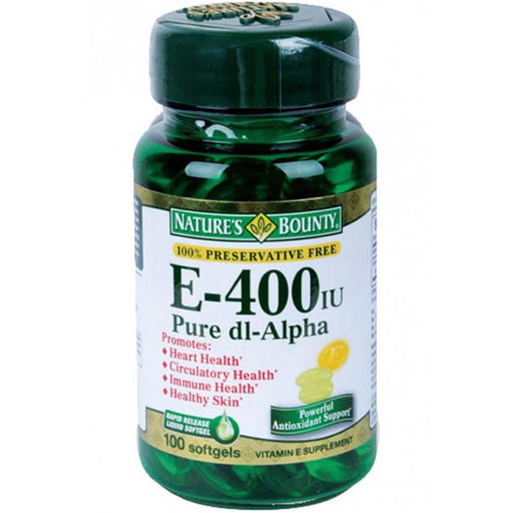 Product Image for Nature's Bounty Vitamin E-400IU Softgels 100's