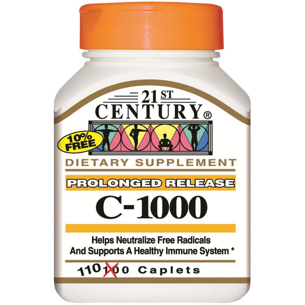 Back Image for 21st Century C-1000 Prolonged Release Tablets 110's