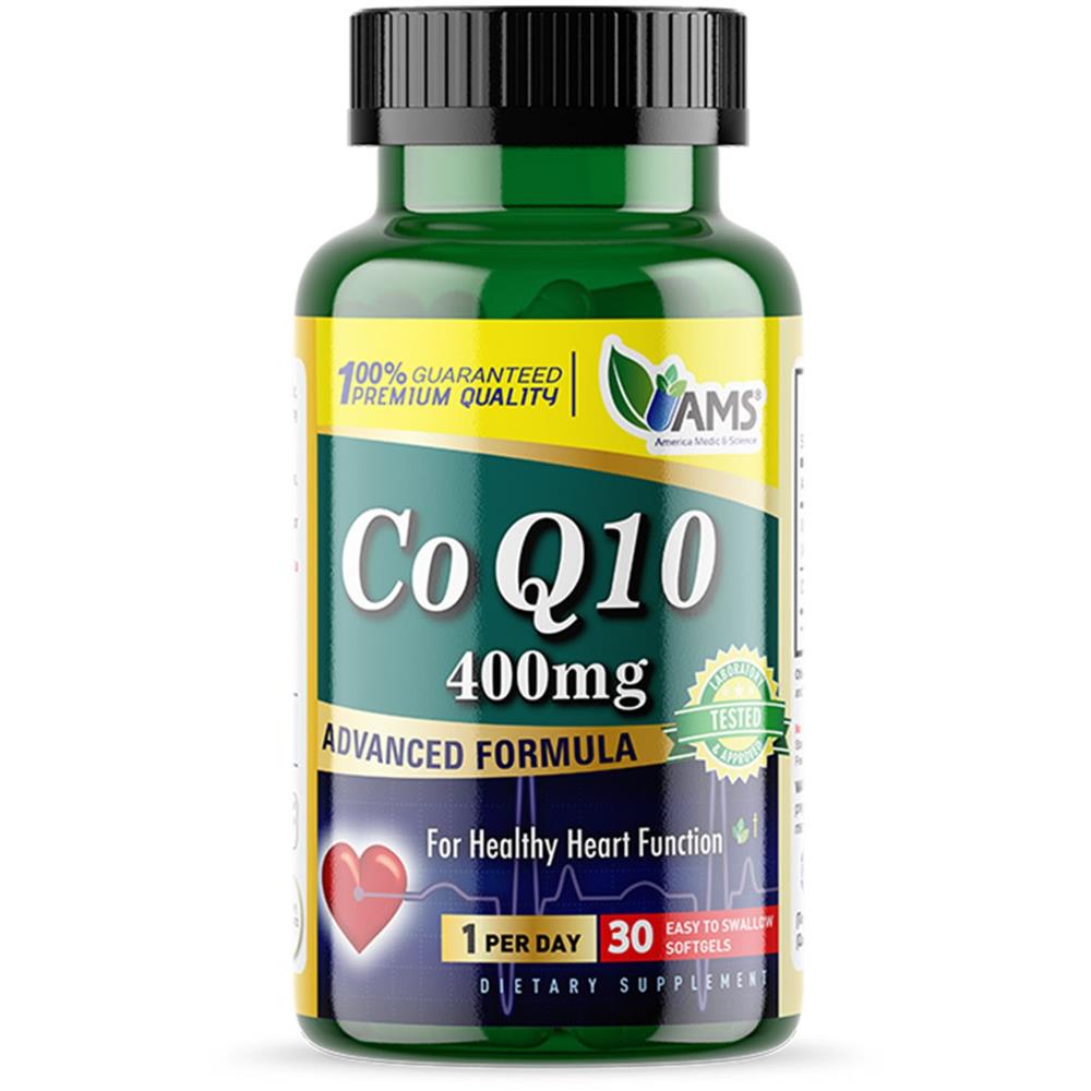 AMS 400 mg CoQ10 Supplement Softgels For Heart Health, Pack of 30's