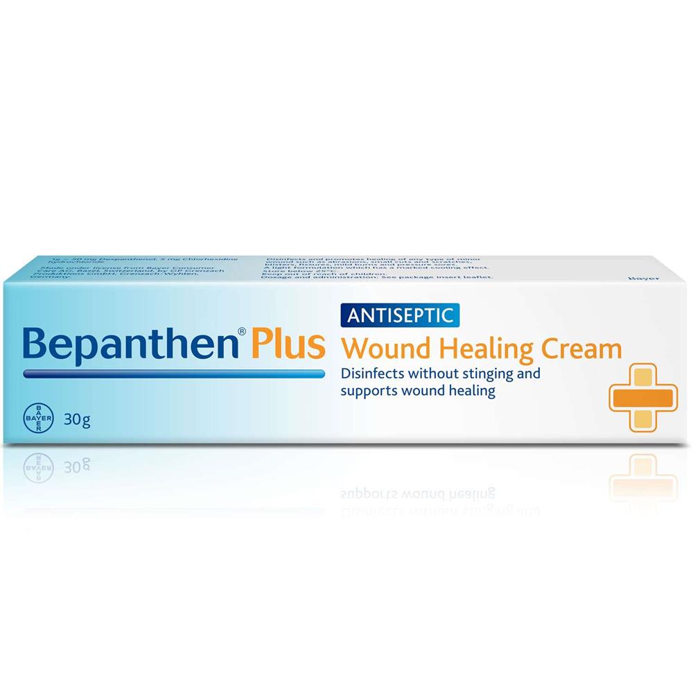 Back Image for Bepanthen Plus Wound Healing Cream, Disinfects Without Stinging and Supports Wounds Healing, 30g