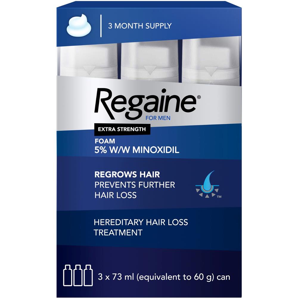 Product Image for Regaine® For Men Extra Strength Scalp Foam 5% 3x73ml
