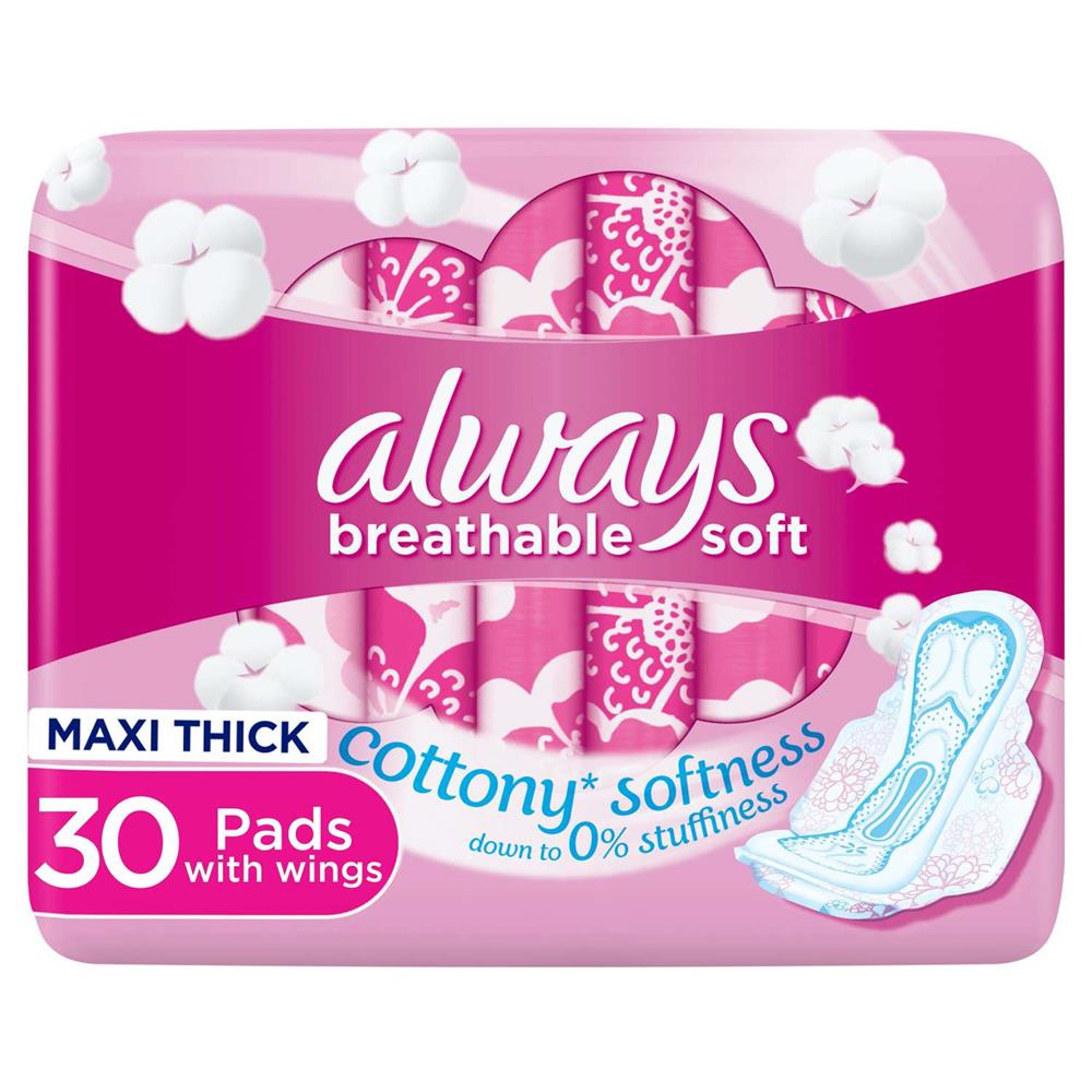 Back Image for Always Premium Care Cotton Touch Feel Large Pad 30's