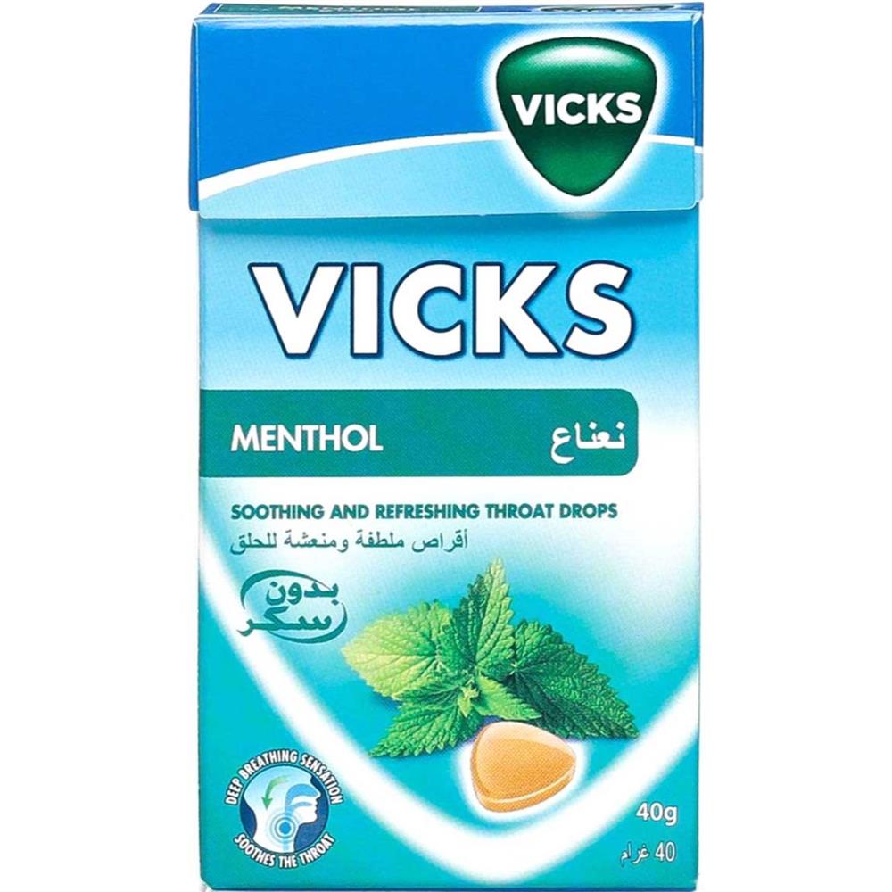 Vicks Soothing And Refreshing Throat Drops, Menthol 40g