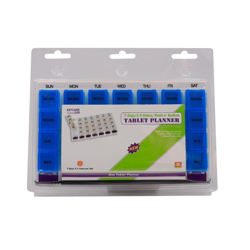 Back Image for Ezycare 7 Days 4 Times Push N' Button Tablet Planner