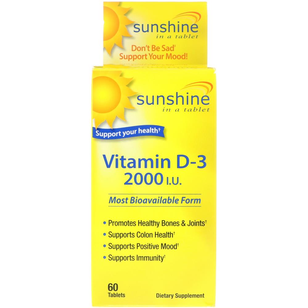 Product Image for Sunshine Vitamin D-3 2000 IU Tablets 60's