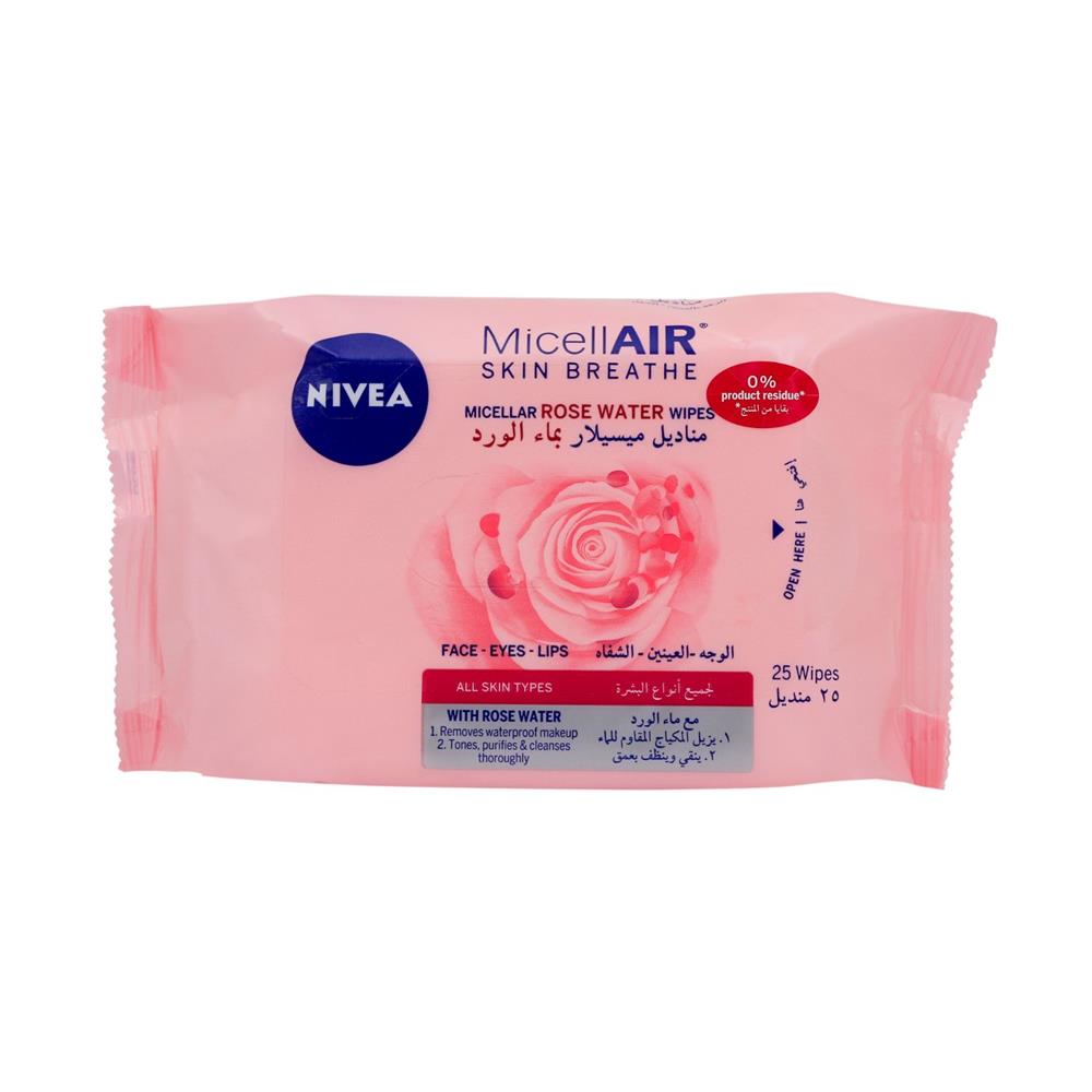 Back Image for Nivea MicellAir Skin Breath Rose Water Wipes 25's