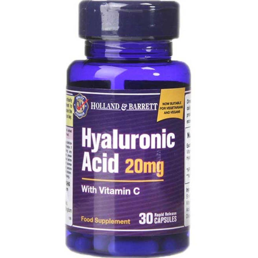 H&B Hyaluronic Acid 20mg Capsules with Vitamin C For Skin, Pack of 30's
