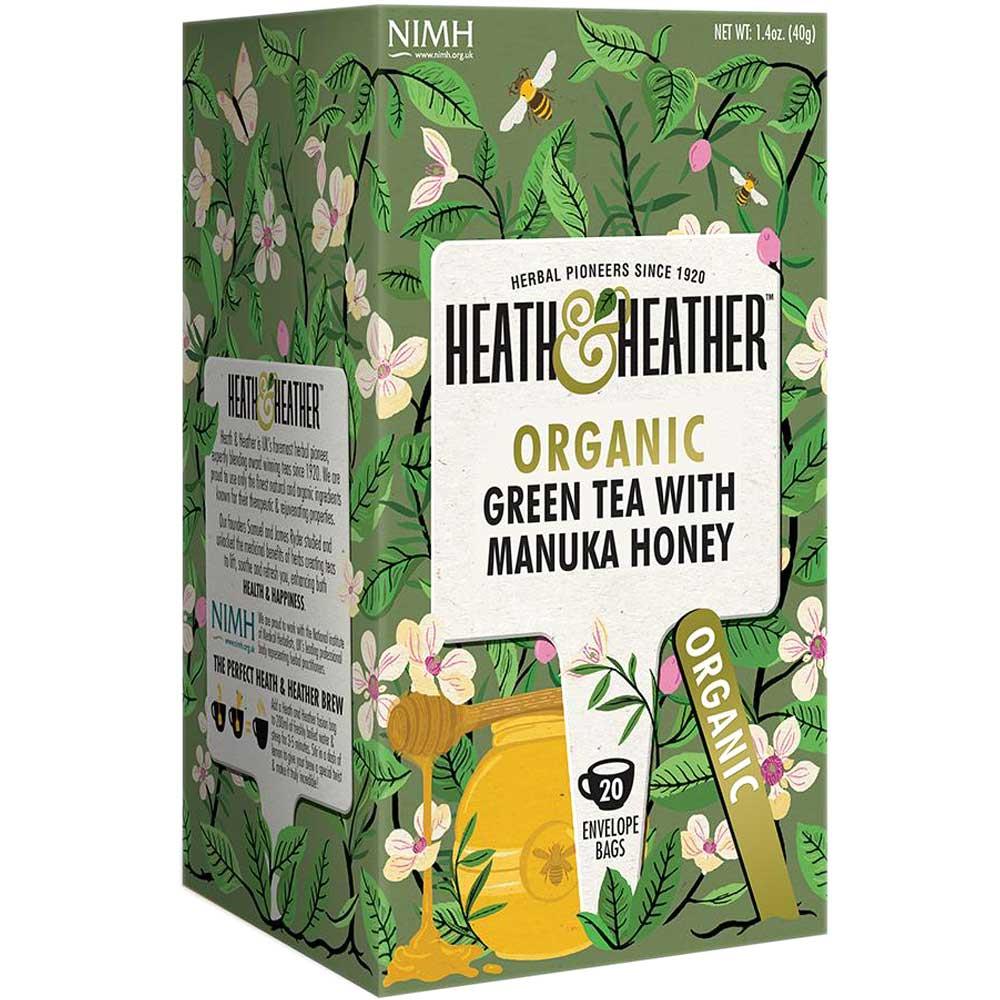 Heath & Heather Organic Green Tea with Manuka 20 Tea Bags