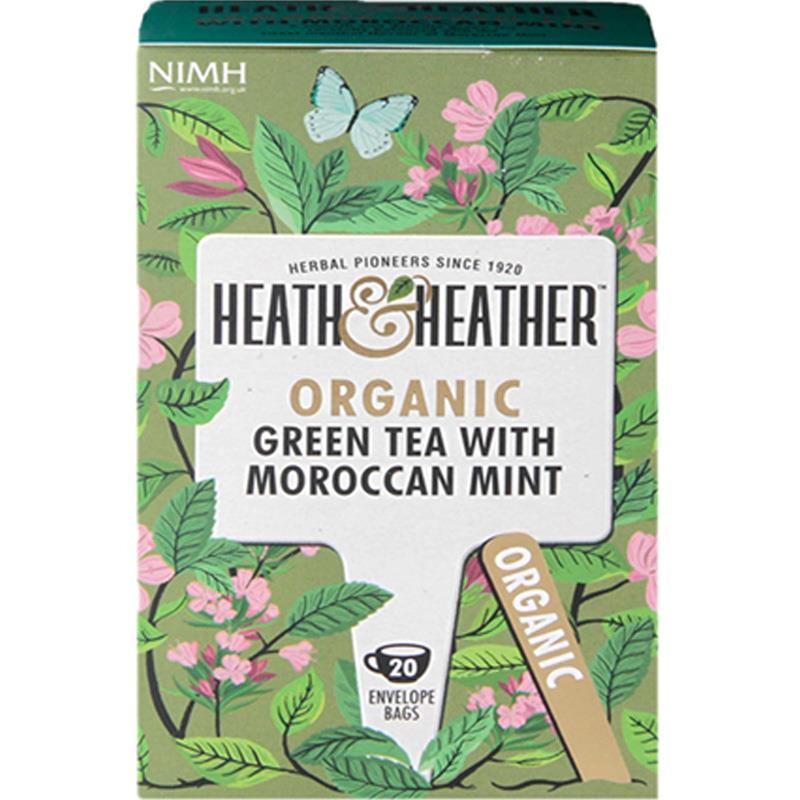 Heath & Heather Organic Green Tea & Mint 20 Tea Bags