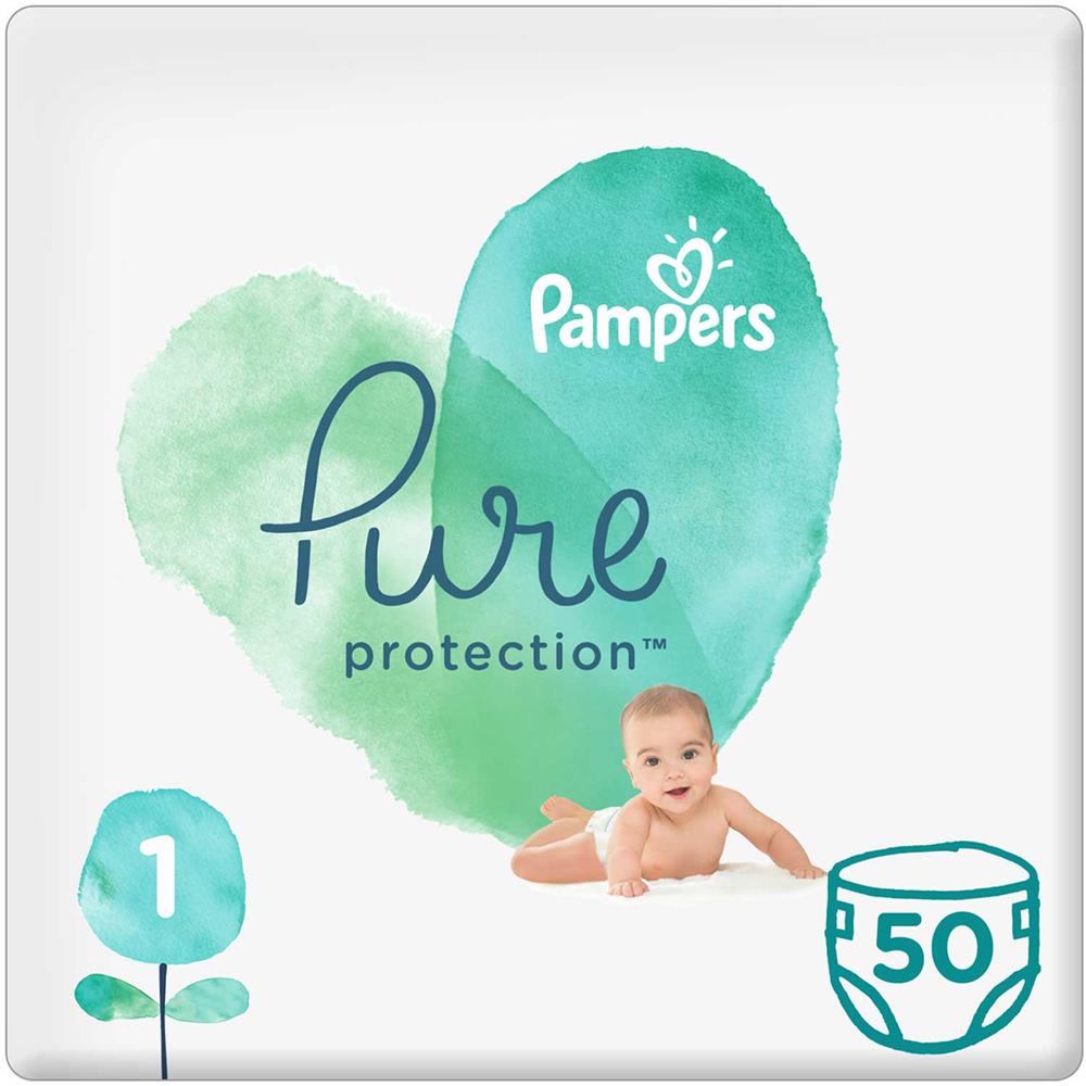 Back Image for Pampers Pure Protection Diapers Size 1 2-5kg 50's