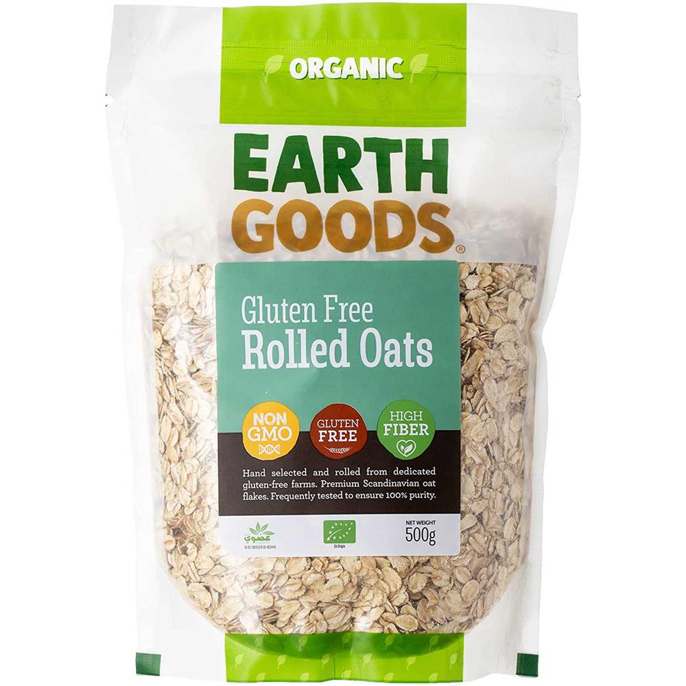 Back Image for Earth Goods Organic Gluten-Free Oat Flakes NON-GMO Gluten-Free High Fiber 500g