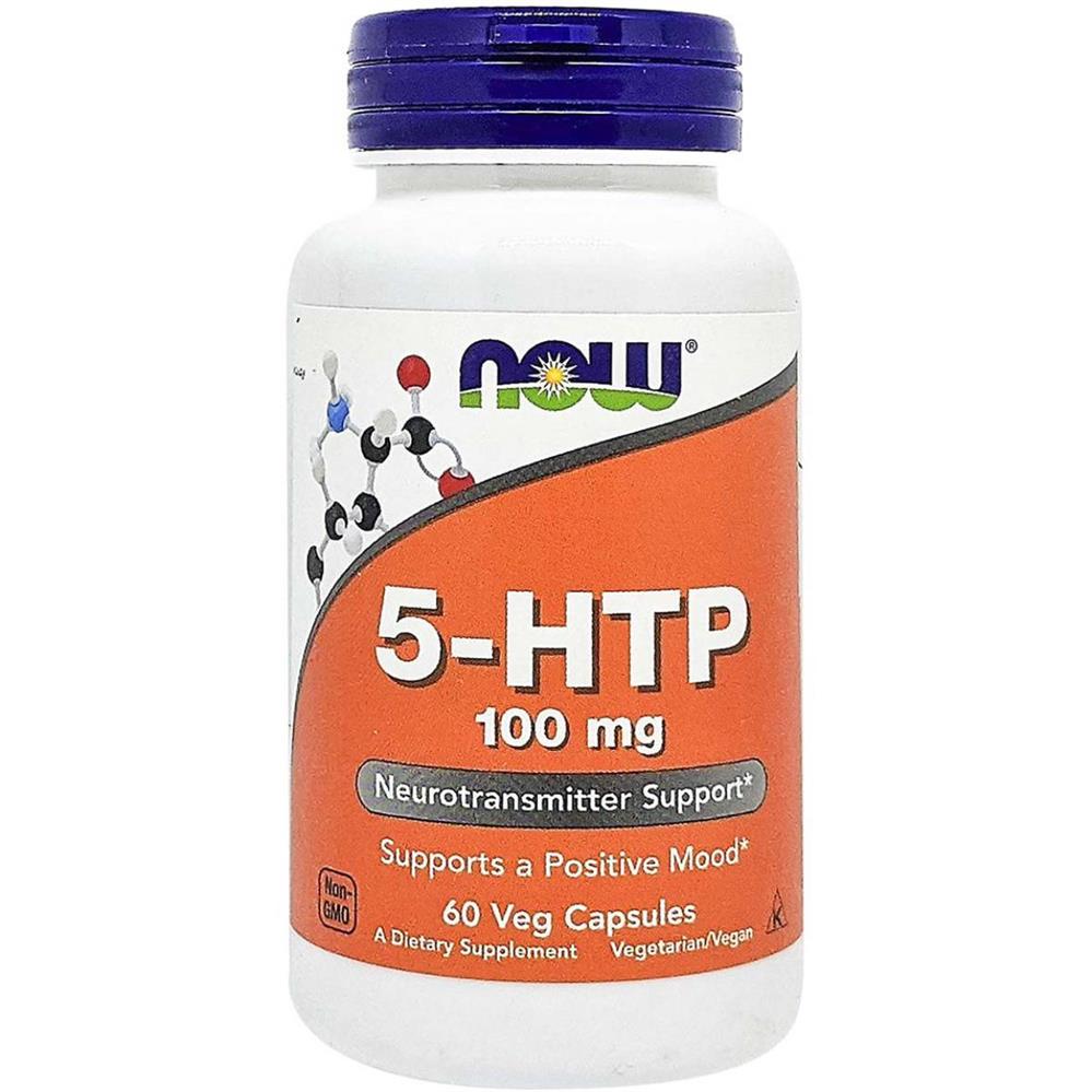 Now 5-HTP 100mg Vegetarian Capsules, Neurotransmitter Supplement For Mood Support, Pack of 60's