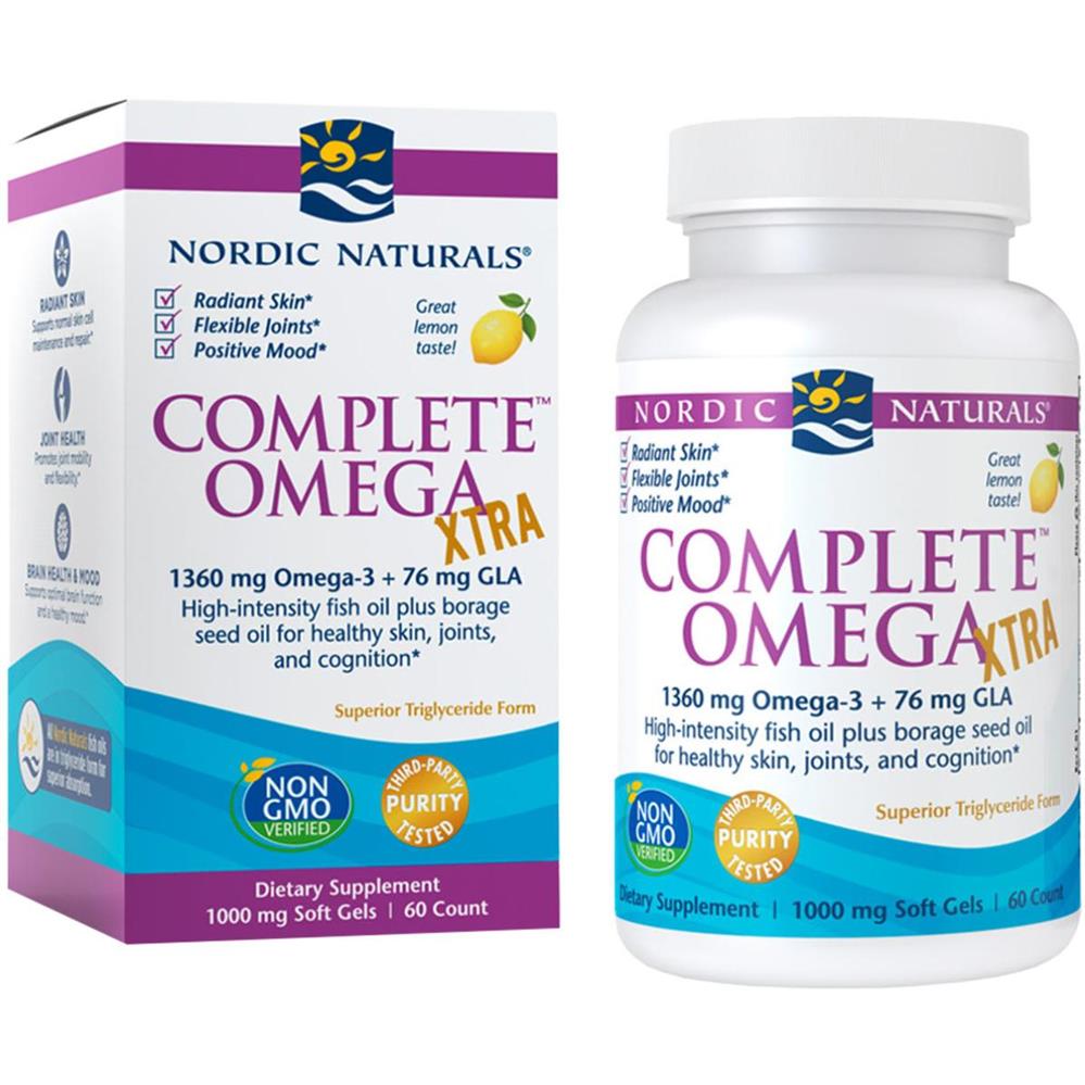 Nordic Naturals Complete Omega Xtra, Omega 3 6 9 Softgels, Pack of 60's