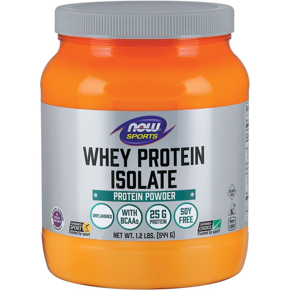 Now Whey Protein Isolate Protein Powder With BCAA, Unflavoured 1.2lbs