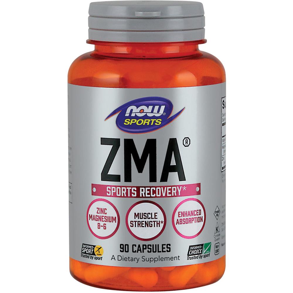 Now Sports ZMA 800mg Capsules With Zinc, Magnesium & Vitamin B6 For Muscle Recovery, Pack of 90's