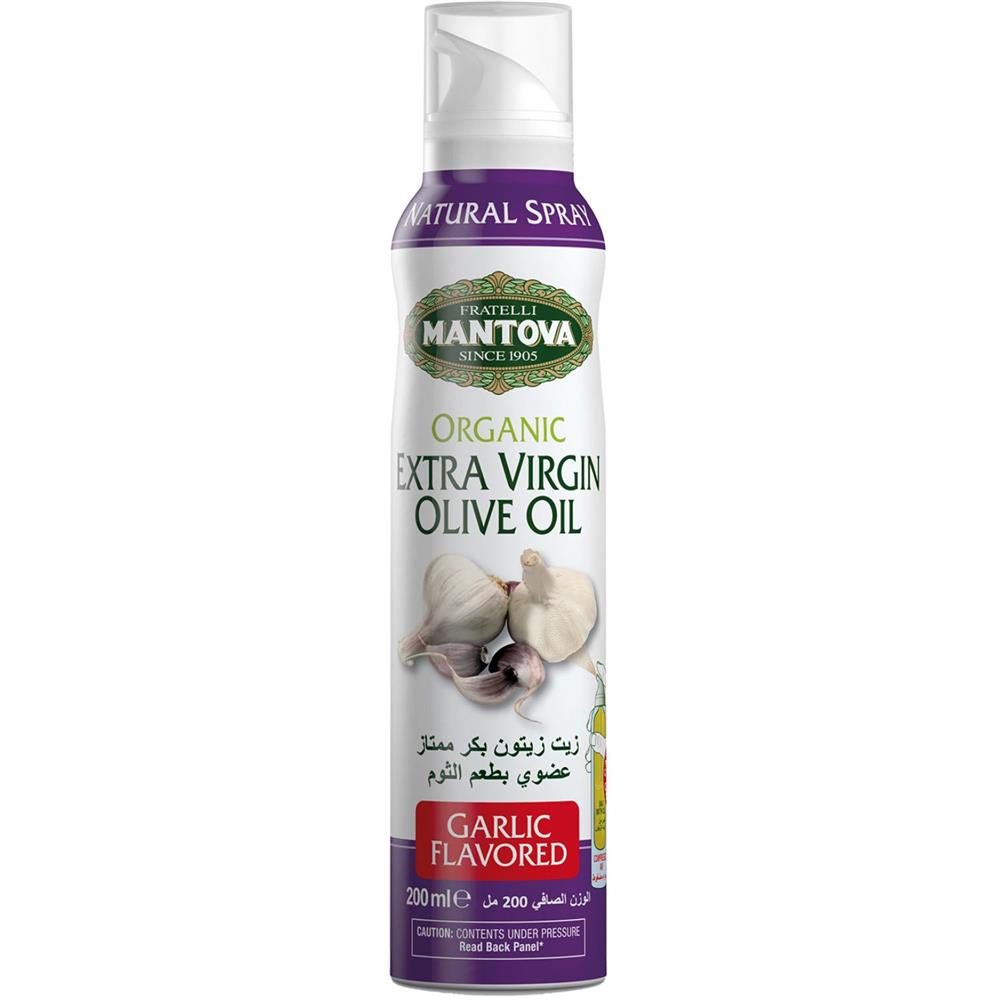 Mantova Organic Extra Virgin Olive Oil Spray With Garlic 200ml
