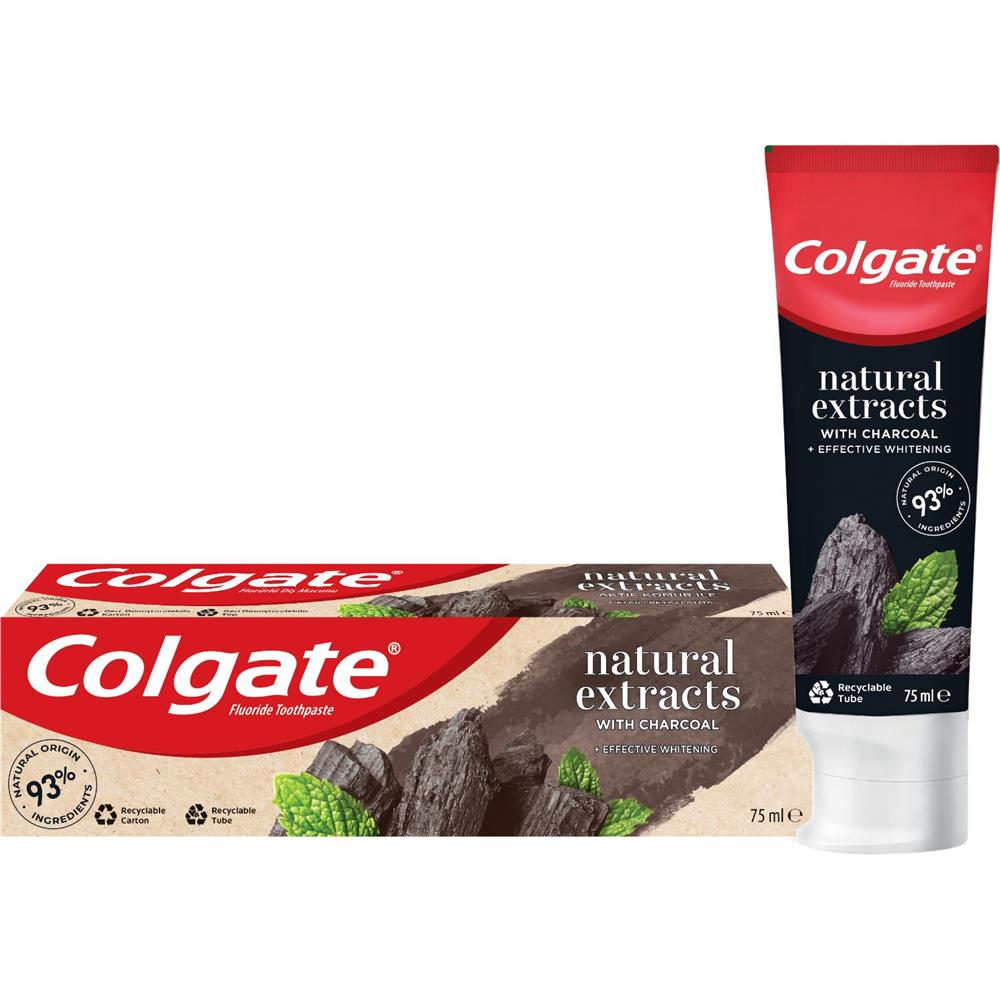 Back Image for Colgate Natural Extracts Deep Clean with Activated Charcoal Toothpaste 75ml