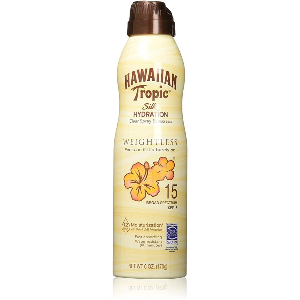 Hawaiian Tropic Silk Hydration Weightless Continous Spray Sunscreen SPF15 170g
