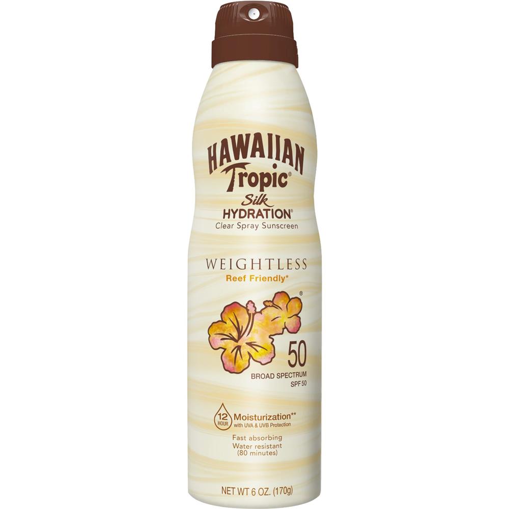 Hawaiian Tropic Silk Hydration Weightless Continous Spray Sunscreen SPF50 170g